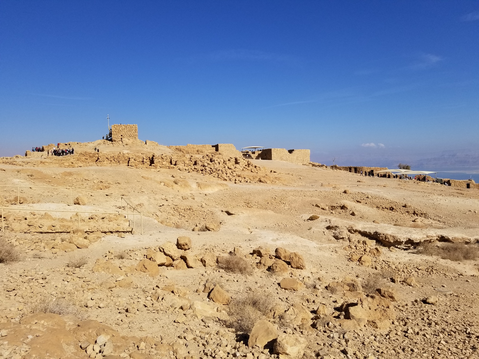 Ruins of Masada from on top of the butte