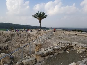 View of the Western end of the Jezreel Valley from the ruins of the ancient city of Megiddo