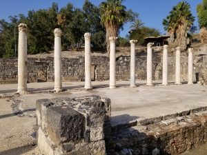 Roman columns along the pool in Bet Shean